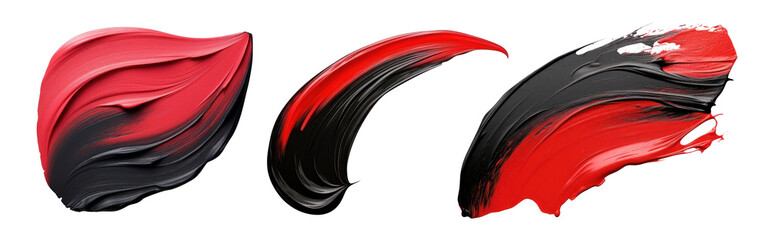 Poster - Pastel black and red paint brush stroke png on transparent background