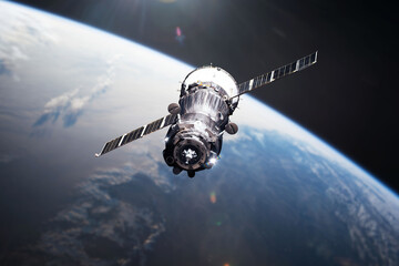 Wall Mural - planet earth. spacecraft launch into space. elements of this image furnished by nasa.