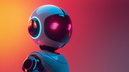 Poster - Side view of AI bot, delivering instant responses, advanced technology, Split complementary color scheme