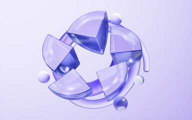 Poster - Abstract glass geometry background, 3d rendering.
