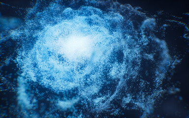 Wall Mural - fantastic dense flowing particles background, 3d rendering.