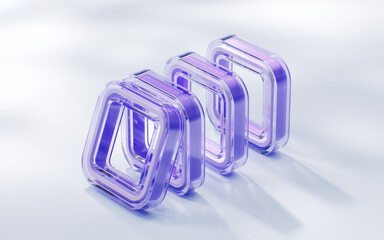 Poster - Abstract transparent glass geometry background, 3d rendering.