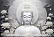 © Anoottotle - Sculpture of white buddha with leaf