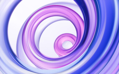 Poster - transparent ring glass background, 3d rendering.