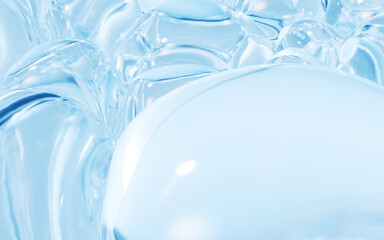 Wall Mural - Inflating soft bubbles background, 3d rendering.