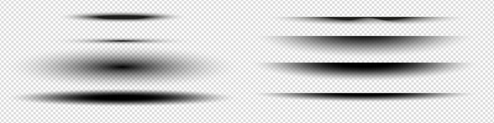 Poster - set of realistic vector shadow on transparent background. isolated vector shadows with soft edges. v
