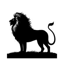 Wall Mural - Lion Silhouette Graphic Logo on White Background.