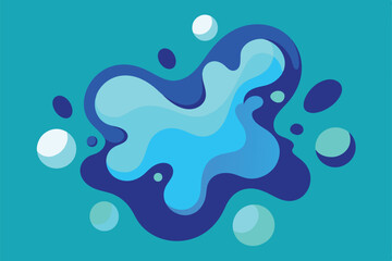 Wall Mural - Abstract Liquid Shapes Vector Organic Shape Fluid Art Shape Blue Aqua Background