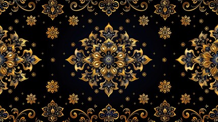 Wall Mural - a golden glowing traditional Chinese loop pattern,Realistic, perfect details,pure colour background 