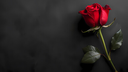 Wall Mural - A red rose symbolizes love and romance on Valentine's Day