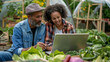 © Art-Park - Couple Discussing Agricultural Produce Inventory while Using a Laptop,copy space