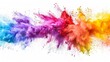© Leopard - colorful rainbow holi paint color powder explosion with bright colors isolated white wide panorama background