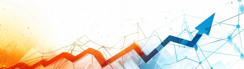 Upwardpointing arrow on financial graph