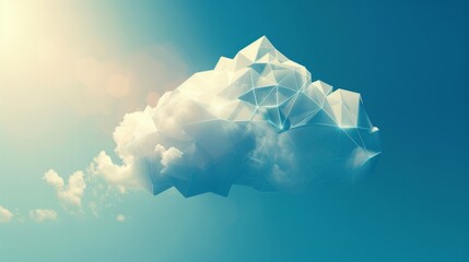 Poster - A geometric cloud built from triangular wireframe elements, emphasizing its structured and modular nature