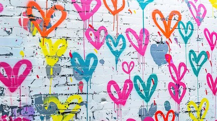 Wall Mural - punk pop heart shape spray painting graffiti background