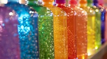 A Vibrant Display Of Fruityscented Bubble Bath Bottles