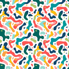 Sticker - A colorful abstract pattern with splashes of color and shapes