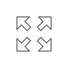 Poster - Four arrows icon. Simple outline style. Arrow, direction, square, road, traffic, option, pathway, way concept. Thin line symbol. Vector illustration isolated. Editable stroke.