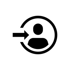 Poster - Login icon. Simple solid style. Authorize, profile log in sign, enter, user access, arrow, authentication, open account concept. Black silhouette, glyph symbol. Vector illustration isolated.