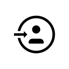 Poster - Login icon. Simple solid style. Authorize, profile log in sign, enter, user access, arrow, authentication, open account concept. Black silhouette, glyph symbol. Vector illustration isolated.