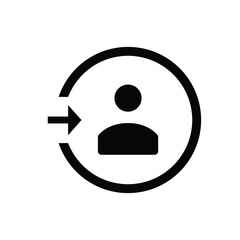 Poster - Login icon. Simple solid style. Authorize, profile log in sign, enter, user access, arrow, authentication, open account concept. Black silhouette, glyph symbol. Vector illustration isolated.