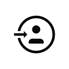 Poster - Login icon. Simple solid style. Authorize, profile log in sign, enter, user access, arrow, authentication, open account concept. Black silhouette, glyph symbol. Vector illustration isolated.
