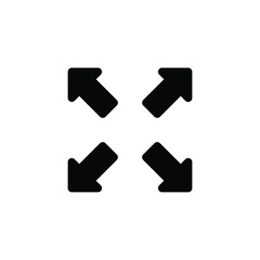 Poster - Four arrows icon. Simple solid style. Arrow, direction, square, road, traffic, option, pathway, way concept. Black silhouette, glyph symbol. Vector illustration isolated.