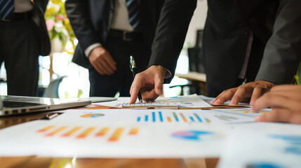 Poster - Team of professionals discussing over new business project