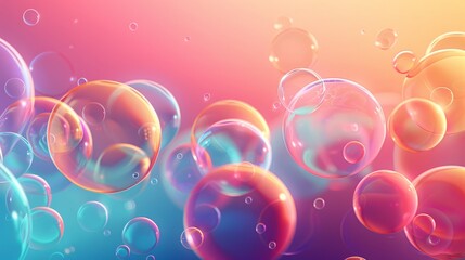 An abstract oil bubble illustration featuring bubbles of different sizes and colors. The design uses a gradient background to enhance the bubbles' transparency and create a sense of depth.