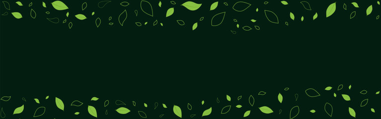 Wall Mural - Abstract background banner with a seamless organic leaf pattern and an empty space in the middle. The design concept includes themes of nature, green energy, and environmentally friendly campaigns