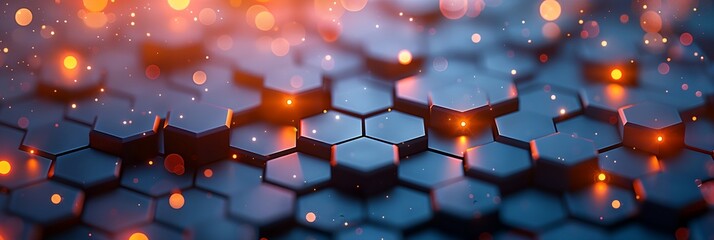 Poster - bunch of hexagonal objects with lights