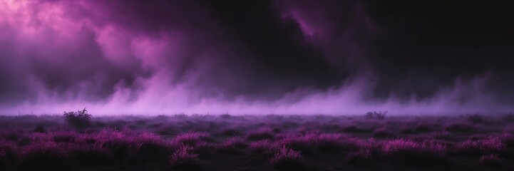 Wall Mural - purple fog on plain black dark background from Generative AI