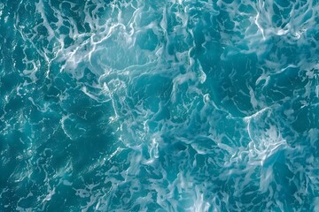 Wall Mural - Turquoise Sea Water Texture with Waves and Ripples