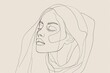 © trimiati - veiled woman in a minimalist drawing style in one line