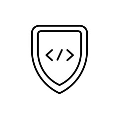 Poster - Software Protection outline icons, minimalist vector illustration ,simple transparent graphic element .Isolated on white background