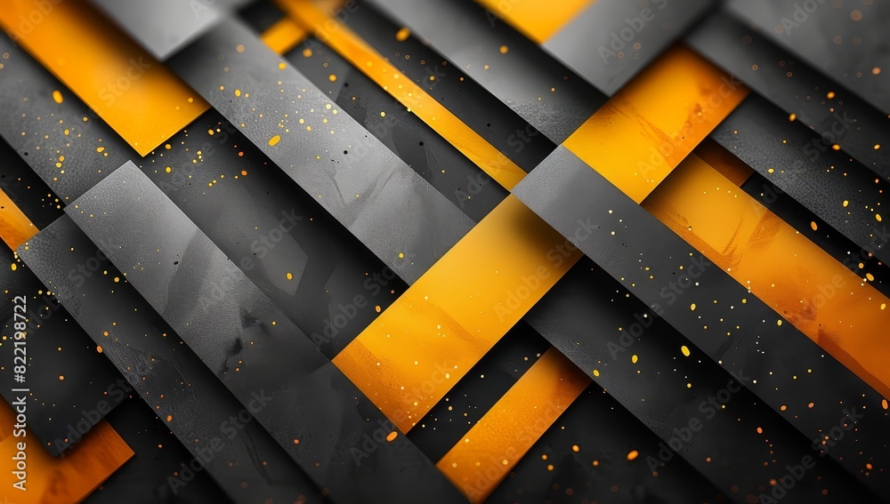 Black and yellow background with geometric shapes, perfect for creating ...