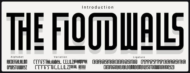 Wall Mural - condensed vector font. alphabet font with variation and ligature. classic minimalist font.