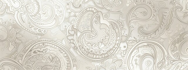 Wall Mural - A sophisticated, paisley pattern background with intricate details and soft tones.