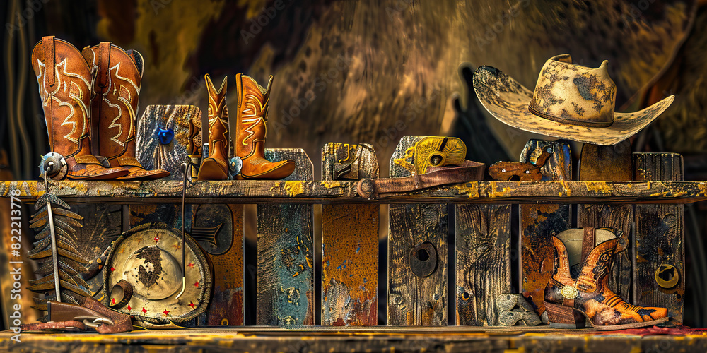 The Rodeo Arena: An abstract desk with a rustic design, reminiscent of ...