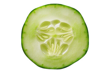 Fresh cucumber slice isolated on transparent background