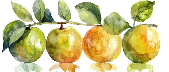 Poster - Indian jujube Fruit in Stunning Watercolor.