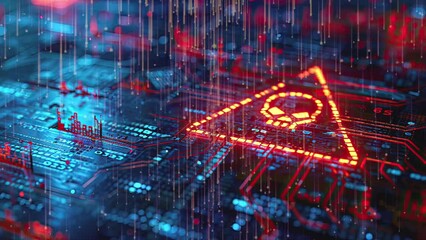 Poster - Detecting of a malware. Virus, system hack, cyber attack, 