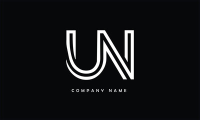 UN, NU, U, N Abstract Letters Logo Monogram