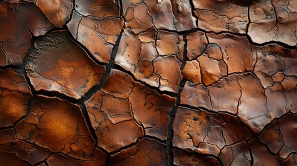 Poster - Aged and Cracked Rustic Rock Surface with Intricate Patterns and Textures