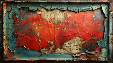 Fototapete - aged and weathered abstract textured wall backdrop with peeling paint and grunge patterns