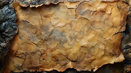 Poster - aged and worn parchment like textured background with cracked stone surface detail