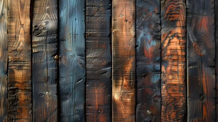 Poster - Aged and Weathered Wood Planks Forming an Abstract Textured Background
