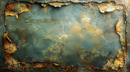 Leinwandbilder - Aged Metallic Texture in Earthy Tones with Distressed Patina and Gritty Corrosion Details