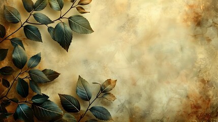 Poster - Autumn Foliage Backdrop with Natural Textures and Warm Tones