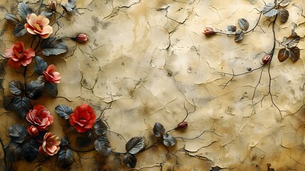 Poster - Captivating Floral Tapestry in Muted Autumn Hues